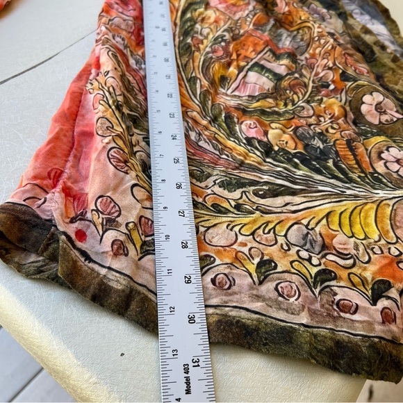 NATURAL LIFE Orange and Black Paisley Tunic Set Pants Top Women’s Size Large - Picture 9 of 11
